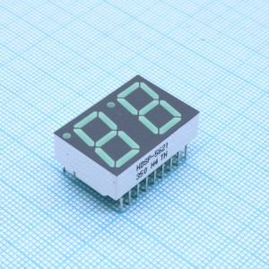HDSP-5621, Семисегментный двухразрядный светодиодный индикатор, высота символа 14.2 мм (0.56"), Общий анод, Зеленый