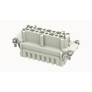 Розеточная контактная вставка DE-016-FS, Розеточная контактная вставка, пружинная фиксация, 16 полюсов + PE, типоразмер 16B, 500V, 16A, сечение обслуживаемых проводников 0,75-2,5 мм кв, тип покрытия контактов: серебро