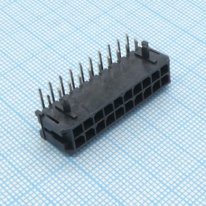 430452000, Разъем провод<-->плата, 20 контактов, Штыревой Разъем 3 мм, серия Micro-Fit монтаж в отверстие лоток