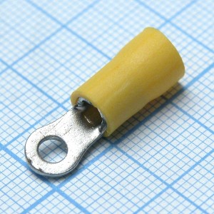 RV5.5-3.7  Yellow, наконечник кабельный кольцевой с изоляцией d=3.7мм, сеч. пров.4.0-6.0мм2