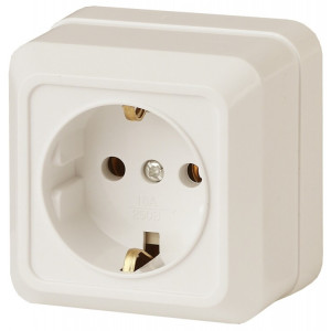 Розетка Quadro 2-202-02 с заземлением 2P+E Schuko, 16А-250В, IP20, ОУ, слоновая кость Б0053785