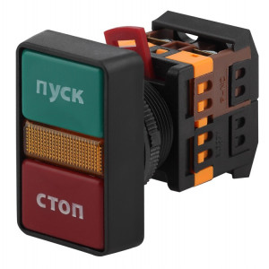 Кнопка РPВВ-30N "Пуск-Стоп" d30мм неон/240В 1з+1р (10/200/3200) Б0045627