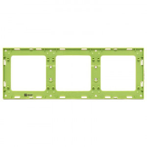 Стокгольм Рамка 3-местная белая с линией цвета зеленый PROxima EAM-G-302-10