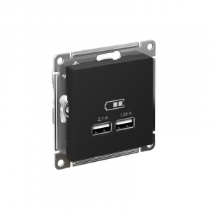 Розетка USB AtlasDesign тип A+A 5В 1х2.1А 2х1.05А механизм карбон SE ATN001033