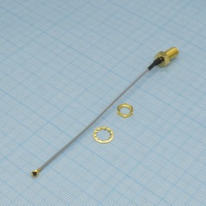 897625581, РЧ / Коаксиальный кабель с сборке, Гнездо SMA с Гайкой, Прямой Штекер MCRF, 1.13мм, 50 Ом, 3.94 "