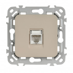 FLITE Розетка компьютерная RJ45 категория 5Е UTP РК5е-1-0-ФлЛ льняной IEK FI-K12-1-K88