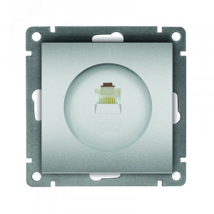 Розетка компьютерная одноместная UNIVersal серия Афина, с/у, 1А, RJ45, серебро (еврослот), механизм A0051-S