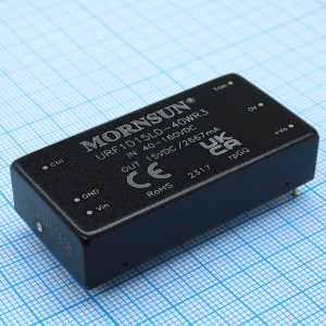 URF1D15LD-40WR3, Преобразователь DC/DC 40Вт вход 40...160В выход 15В 2.67А КПД 91% -40°С...+85°С изоляция 1500В