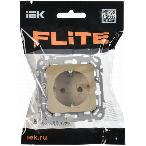 FLITE Розетка с заземлением без защитных шторок безвинтовое крепление 16А РС11-1-ФлХ хаки IEK FI-R11-16-1-K59