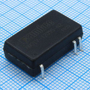 AM2LV-1205S-NZ, Импульсный DC/DC преобразователь напряжения (из 12 в 5 В)2Вт, вход 9…18В, стабилизированный выход 5В/400мА, изоляция 1500В DC, SMD-корпус, -40…+85°С.