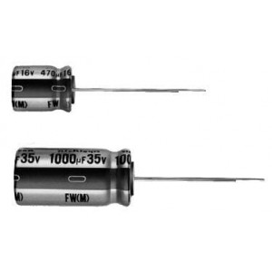 UFW1C472MHD, Конденсатор алюминиевый электролитический 4700мкФ 16В ±20% (16х25мм) радиальный, шаг 7.5мм 2100мА 2000час 85°C россыпь