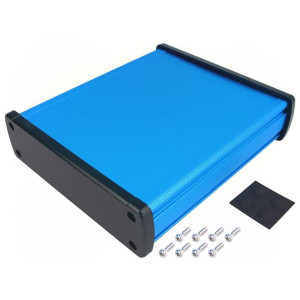 ALUG706BU160, Алюминиевый синий корпус с черными торцевыми панелями