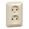 ПРИМА С/У РОЗЕТКА двойная без зазем.без штор. 16А 250В, СЛ.КОСТЬ, RS16-211-SI