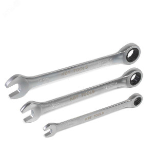 Ключ гаечный комбинированный трещоточный 8 мм серия KBT-PROFESSIONAL, для монтажа гаек и болтов с шестигранной головкой, материал ключа хром-ванадиевая сталь