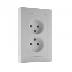Розетка 2-м СП AtlasDesign 16А IP20 без заземл. в сборе бел. SE ATN000120