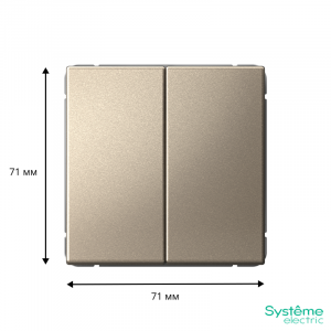 ARTGALLERY 2-клавишный ПЕРЕКЛЮЧАТЕЛЬ, 10АХ, механизм, быстрозажимные клеммы, ШАМПАНЬ GAL000565S