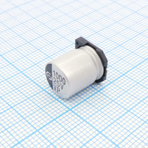 VP1E102MG125000CE0, Конденсатор электролитический низкоимпедансный 1000мкФ ±20% 25В (10 Х 12.5мм) для поверхностного монтажа 2000часов 105C лента на катушке