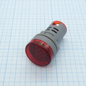Вольтметр встраиваемый круглый AC50-500В, Модуль вольтметра переменного тока; измеряемый диапазон напряжений 50-500В; цвет: красный