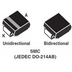 SMCJ33A-TR, Диод защитный от перенапряжения - TVS (супрессор) 33В включение 69.7В ограничение