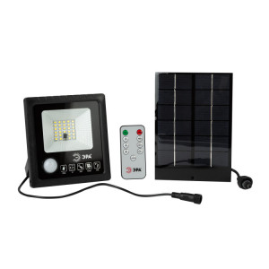 Прожектор светодиодный 20Вт 5000К 350лм IP65 уличный с датчиком движения солнечная батарея ПДУ Б0049545