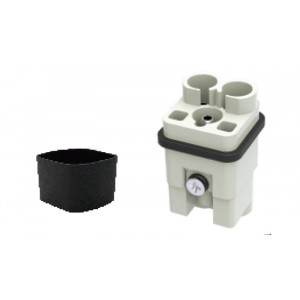 Вилочная контактная вставка DQ-002-M(2.5-6mm), Вилочная контактная вставка, аксиальная винтовая фиксация, 2 полюса + PE, типоразмер 3A, 830V, 40A, сечение обслуживаемых проводников 2,5-6 мм кв, тип покрытия контактов: серебро