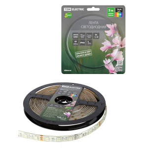 Лента светодиодная SMD5050-60 LED/м-IP65-12 В-14,4 Вт/м-RGB (5 м) блистер TDM (кр.5м)