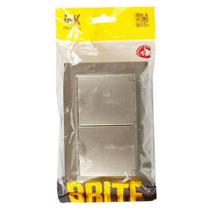 Розетка 2-м СП BRITE РСбш12-3-44-БрШ 16А в сборе IP44 с крышкой шампань BR-R26-16-44-K37-F