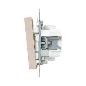 Механизм выключателя, двухклавишный, с подсветкой, кремовый Эпика EKF UP1-SWI-24