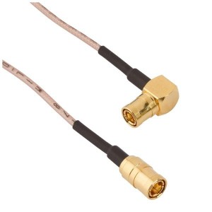 145103-08-06.00, Соединения РЧ-кабелей SMB R/A Plug to St Plug RG178 6in