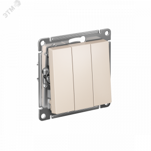 Выключатель 3-кл. СП AtlasDesign 10А IP20 (сх. 1+1+1) 10AX механизм беж. SE ATN000231
