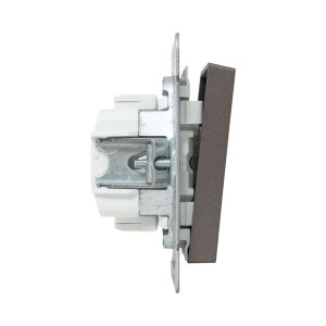 Механизм выключателя, одноклавишный, проходной, мокко Эпика EKF UP1-SWM-11