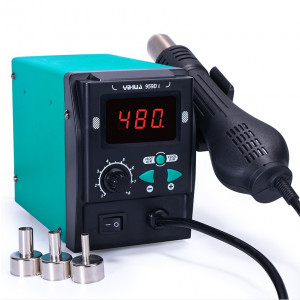 YIHUA 959D-I, Термовоздушная паяльная станция 700Вт, температура 100~480°С, бесщеточный двигатель с плавной подачей воздуха