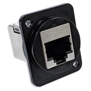 EHRJ45D5ESBM3, Модульные соединители / соединители Ethernet RJ45 CAT5E Shielded DC Hsg M3 Tapped Blk