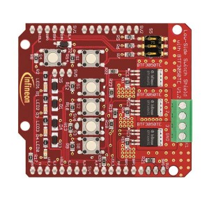 SHIELDBTF3050TETOBO1, Средства разработки интегральных схем (ИС) управления питанием Low side switch shield for Arduino