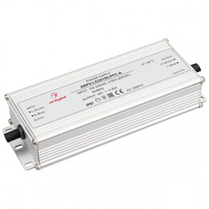 Блок питания ARPV-LG24150-PFC-A (24V, 6.25A, 150W) 030015, Источник напряжения с гальванической развязкой для светодиодных изделий. Входное напряжение 100-240 VAC. Выходные параметры: 24 В, 6.25 А, 150 Вт. Встроенный PFC >0.98. Герметичный алюминиевый корпус IP 67. Рабочая температура -40…+70C?. Габаритные размер
