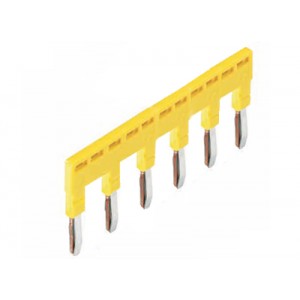 Соединительная перемычка 99.034.9999.9, Соединительная перемычка, 11 (1-3-5-7-9-11) полюсов, изолированная, вилочная, для клемм: WT 2,5; WTP 2,5/4; WKFN 2,5 цвет: желтый