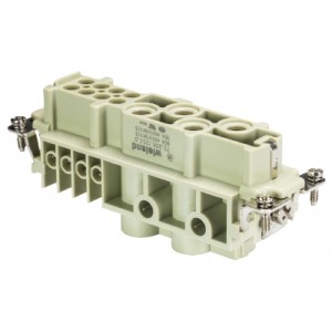 Розеточная контактная вставка 72.206.1253.0, Розеточная контактная вставка, винтовая фиксация, 4/8 полюсов + PE, типоразмер 24B, 400V, 80/16A, сечение обслуживаемых проводников 0,5-16 мм кв., тип покрытия контактов: серебро