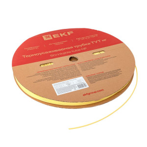 Термоусаживаемая трубка ТУТ нг 2/1 желтая рулон PROxima tut-2-y