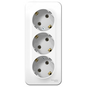 Розетка 3-м ОП Blanca 16А IP20 250В с заземл. без защ. шторок с изолир. пластиной бел. SE BLNRA010311