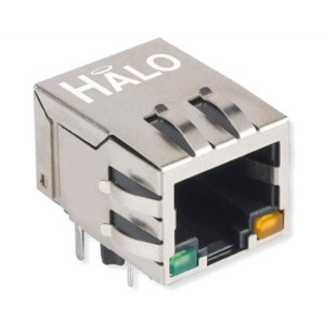 HFJ11-E5G48E-L11RL, Модульные соединители / соединители Ethernet FastJack 1X1 Tab Dwn RJ45 5G G/G LED
