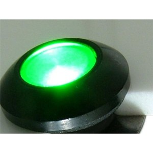 PM5-A7G110AC, Светодиодные панельные индикаторы IP67 Blk Al Grn 7mm 515nm 800mcd Smoked