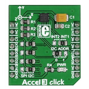 MIKROE-2102, Инструменты разработки датчика ускорения Accel 3 click
