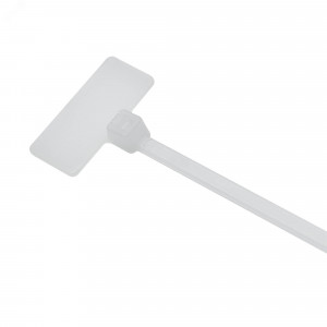 Хомут кабельный 2.5х110 полиамид бел. с табличкой 9х20 (уп.100шт) 252110SR-M