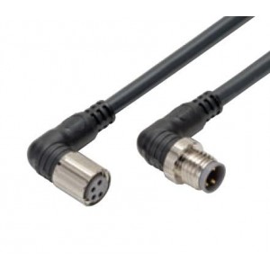 XS3F-M422-405-A, Circular Metric Connectors M8 connect L-shaped 5m cable 4-wire
