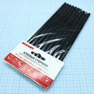 Стержни клеевые 7мм,200мм, 10шт/уп, черн, хедер