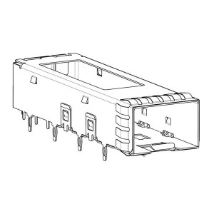 2007198-2, Соединители для ввода/вывода SFP+ 1x1 Cage Assembly, Press-Fit