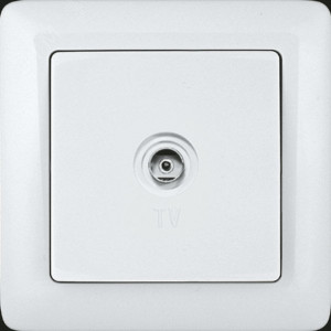 ХИТ Розетка телевизионная TV наружная оконечная белая RAT-1A3-B