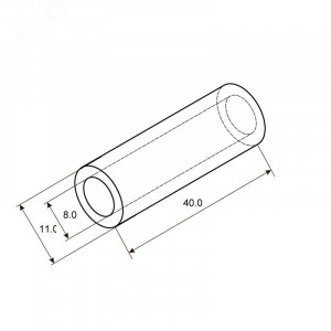 Гильза медная луженая ГМЛ 25-8 (25мм2 -  8мм) ГОСТ 23469.3-79 (в упак. 5 шт.) 07-5356
