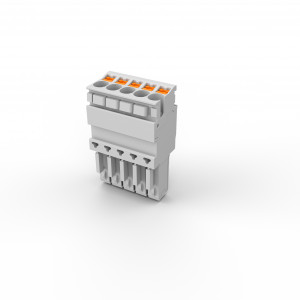 Штекер для клемм UPP-H2.5/10-GY, Штекер для клемм, 10 полюсов, тип фиксации провода: push-in, номинальное сечение: 2,5 мм кв., 500V, 24A, ширина: 5,2 мм, цвет: серый