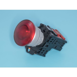 TN2IM2RN-1B, Кнопка управления грибовидная, с подсветкой, без фиксации, d 38 мм, НЗ, красная